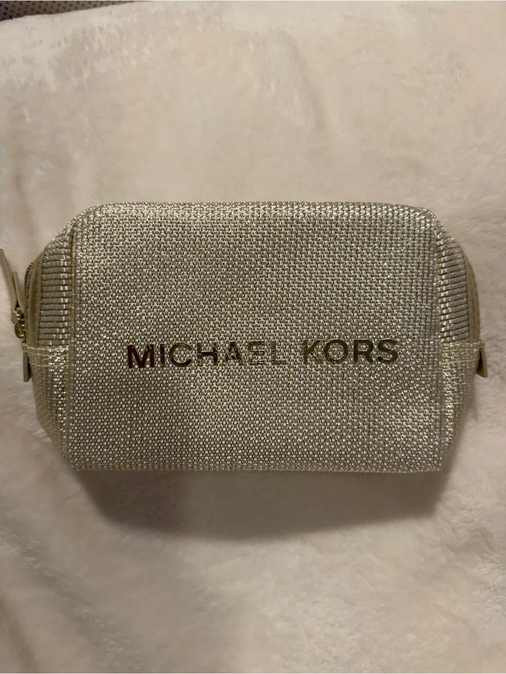 Michael Kors Glitter Cosmetic Pouch - Gold